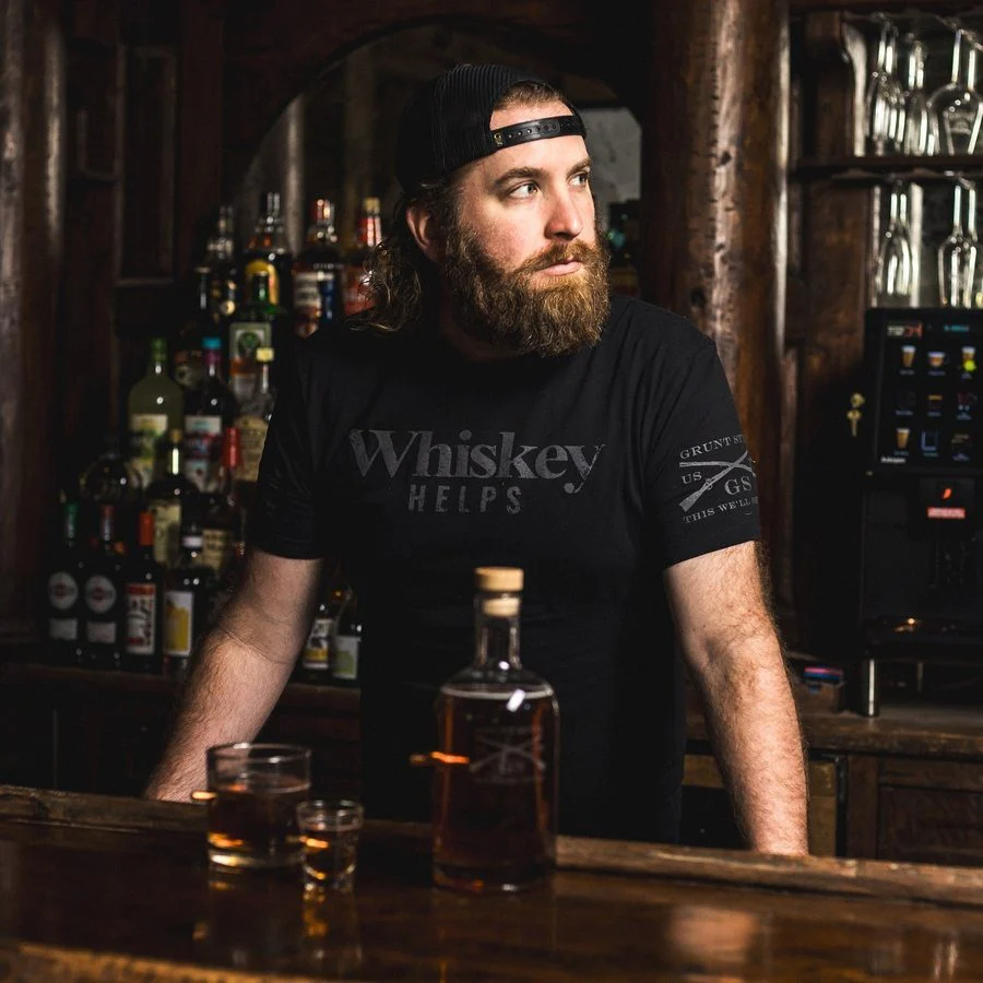 Whiskey Helps™ T-Shirt - Black - Image 3