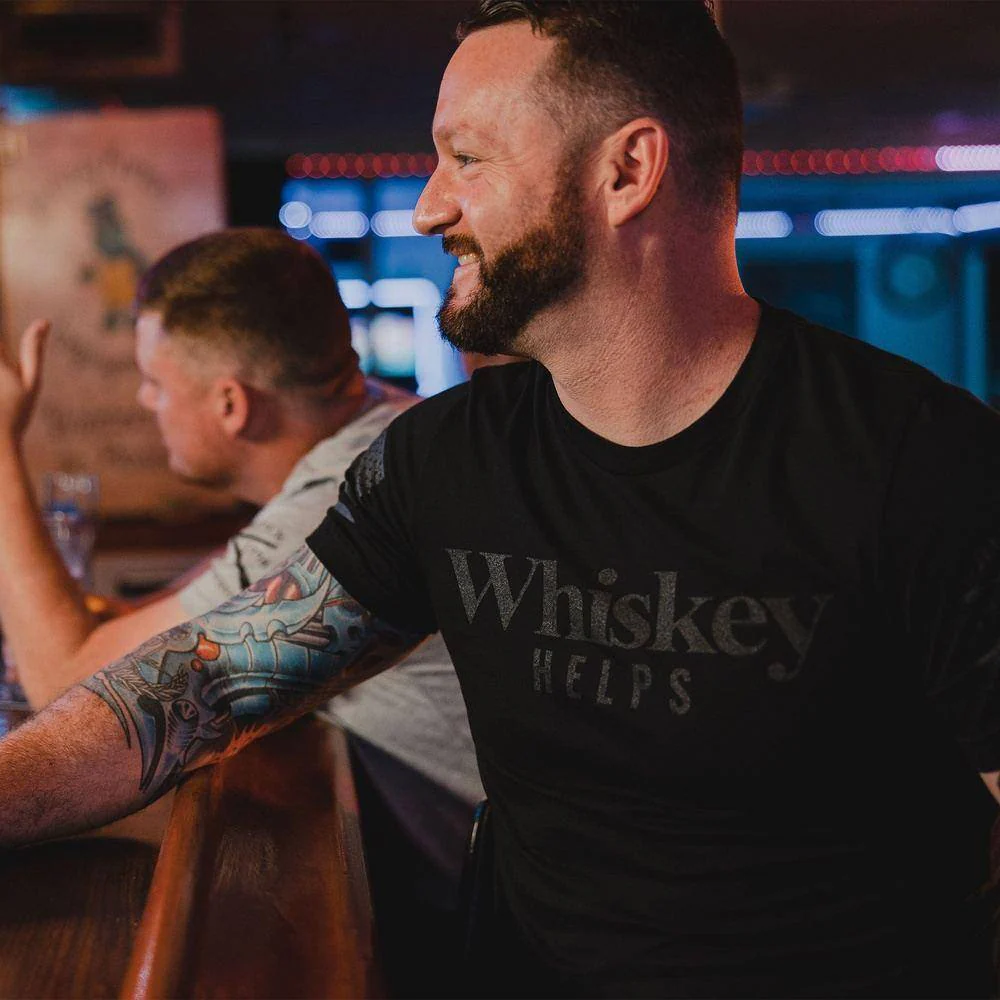 Whiskey Helps™ T-Shirt - Black - Image 7