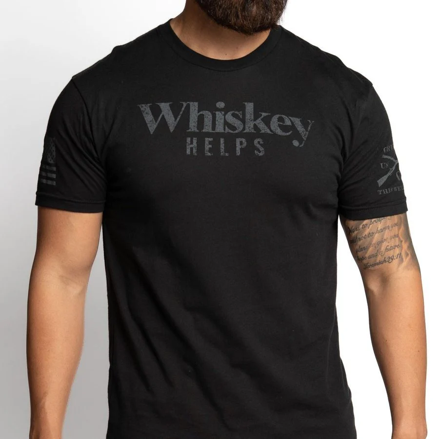 Whiskey Helps™ T-Shirt - Black - Image 9