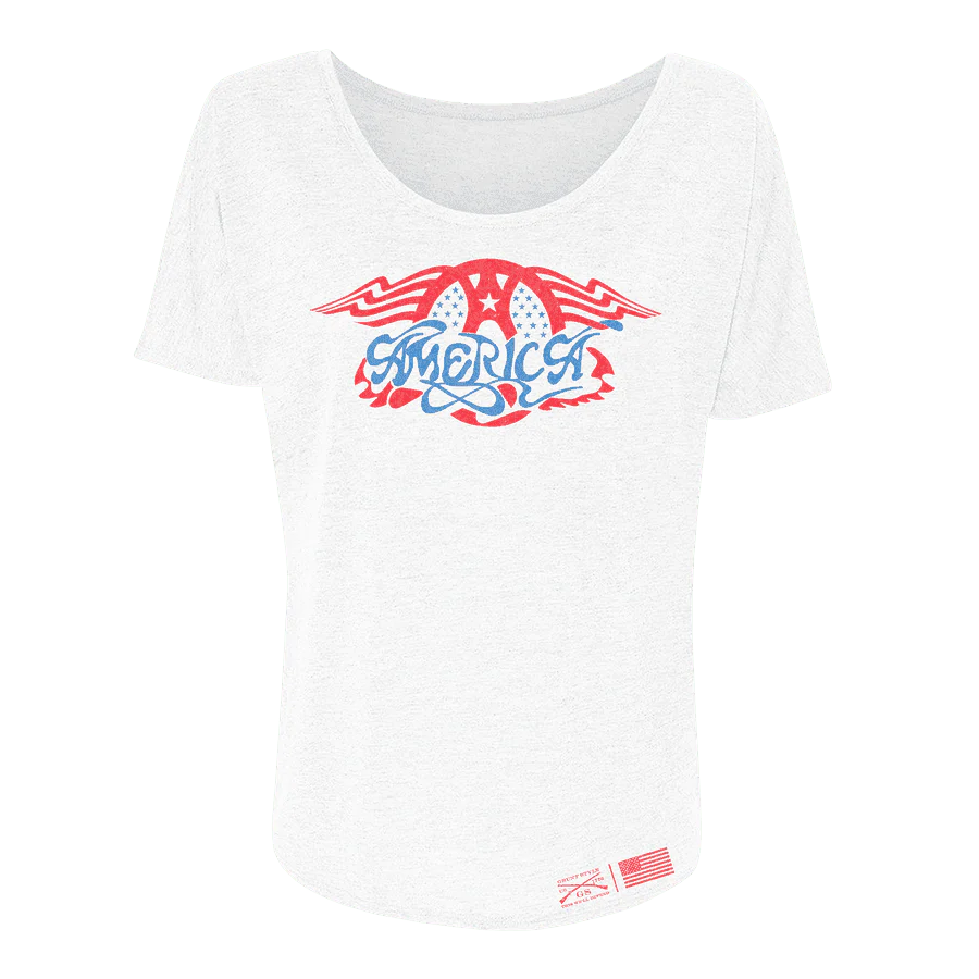 Women's AeroAmerica Slouchy Fit T-Shirt - White