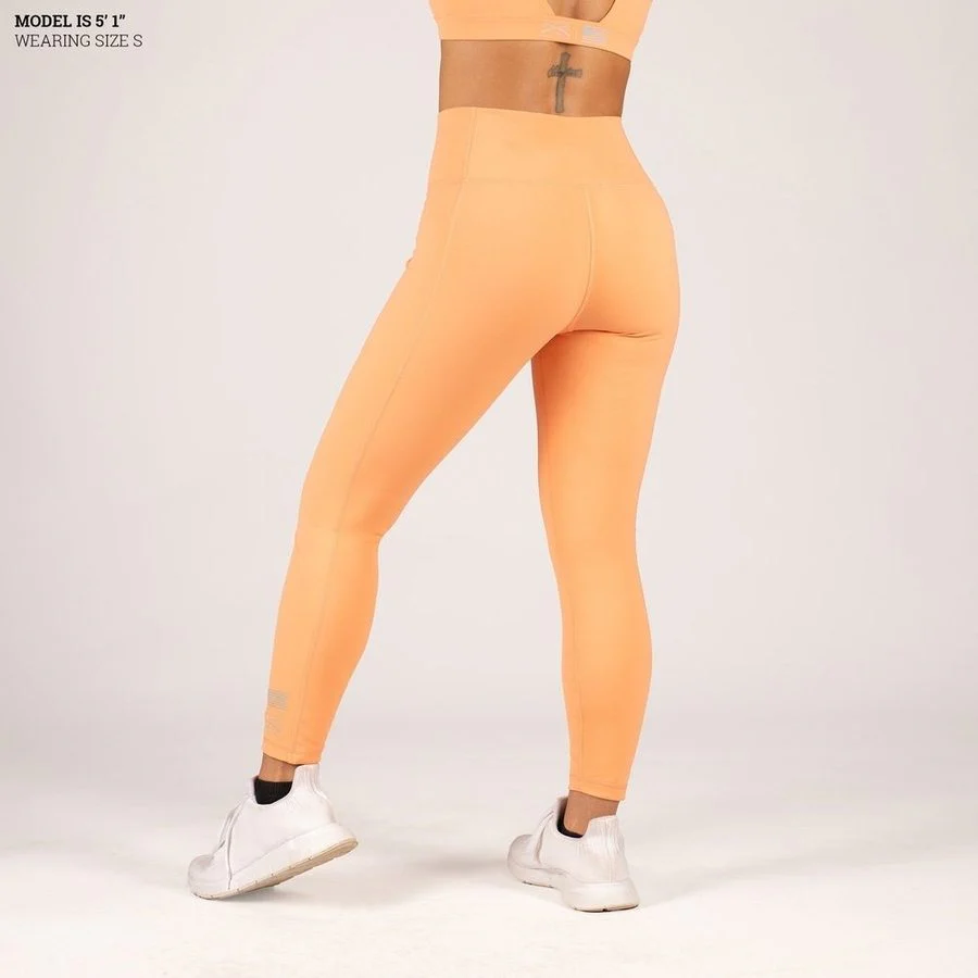 Women's Agility 7/8 High Waisted Leggings - Apricot Crush - Image 3