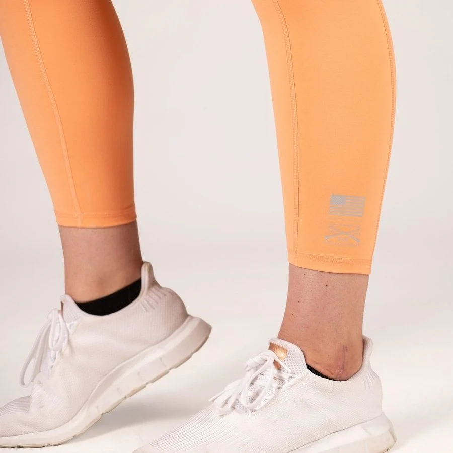 Women's Agility 7/8 High Waisted Leggings - Apricot Crush - Image 6