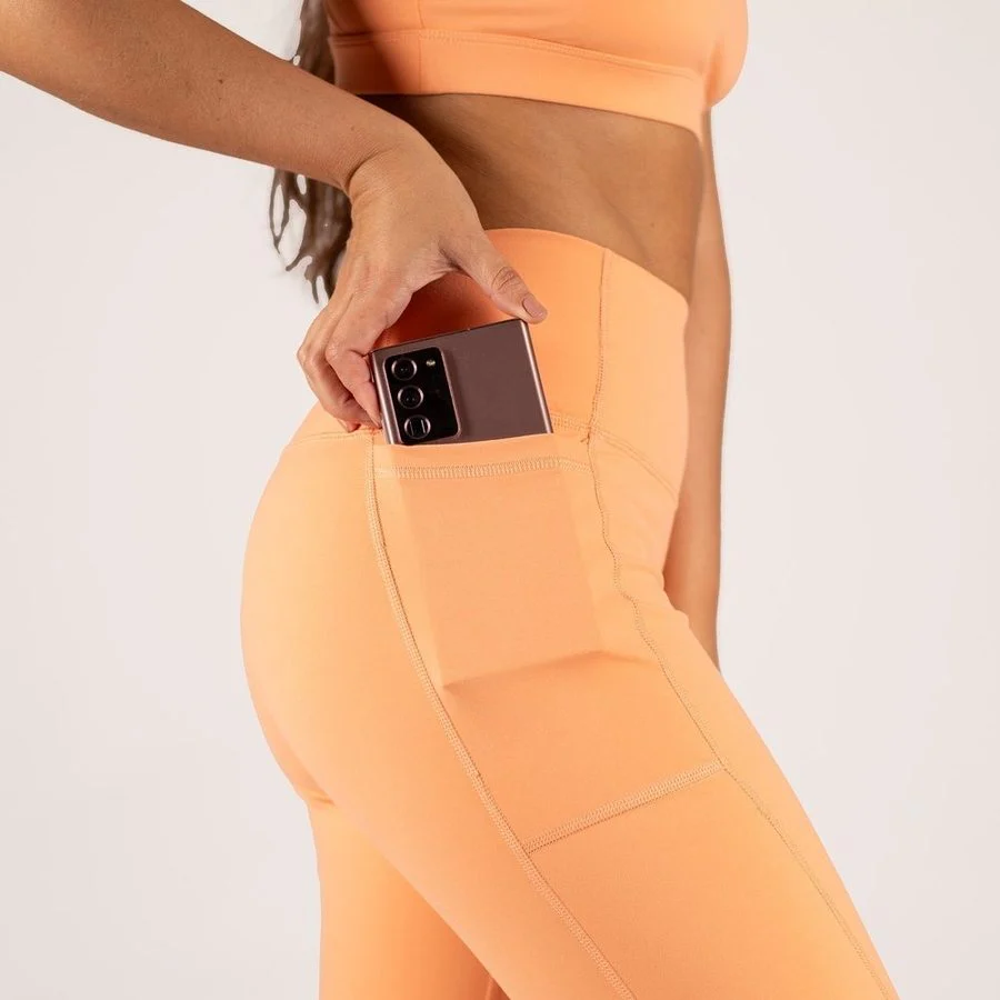 Women's Agility 7/8 High Waisted Leggings - Apricot Crush - Image 7