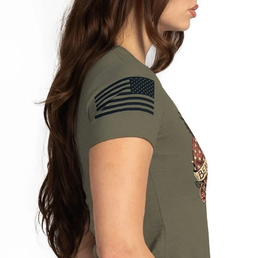 Women's Beautiful Badass Revolution Slim Fit T-Shirt - Military Green - Image 10