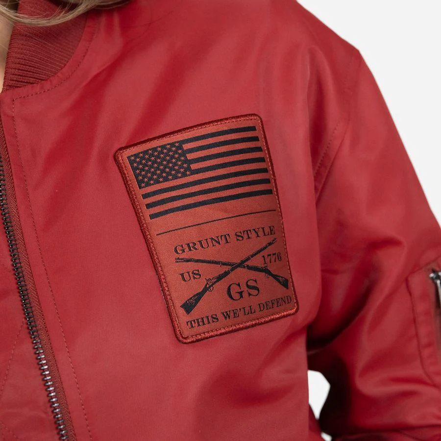 Women's Stealth Bomber Jacket - Red Plum - Image 10