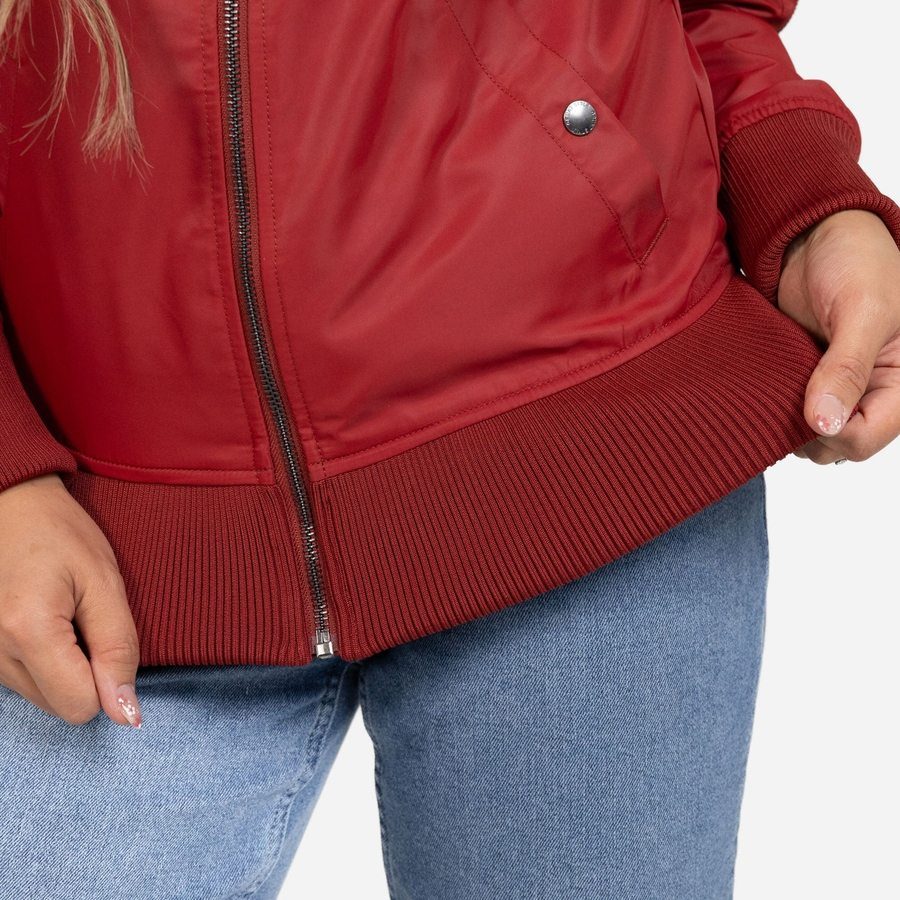 Women's Stealth Bomber Jacket - Red Plum - Image 11