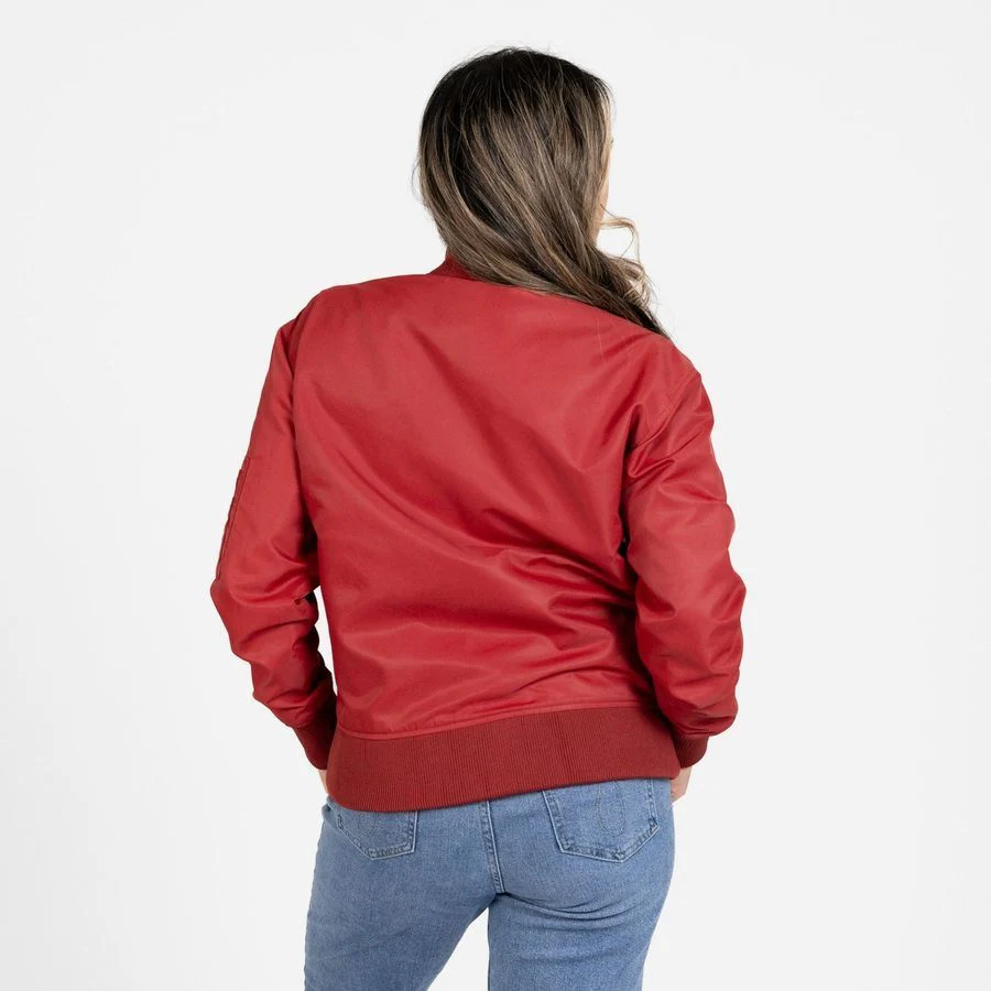Women's Stealth Bomber Jacket - Red Plum - Image 6