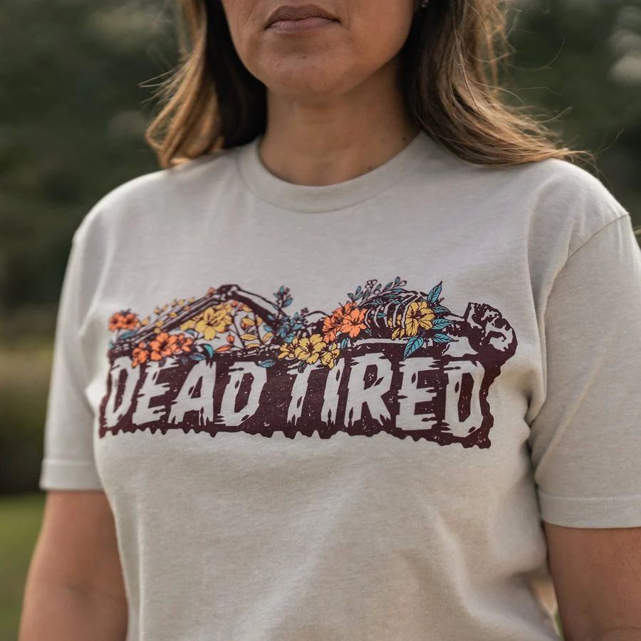 Women's Dead Tired Boyfriend Fit T-Shirt - Sand - Image 3