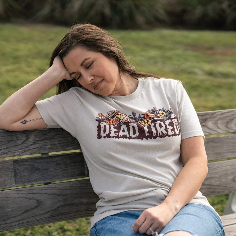 Women's Dead Tired Boyfriend Fit T-Shirt - Sand - Image 6