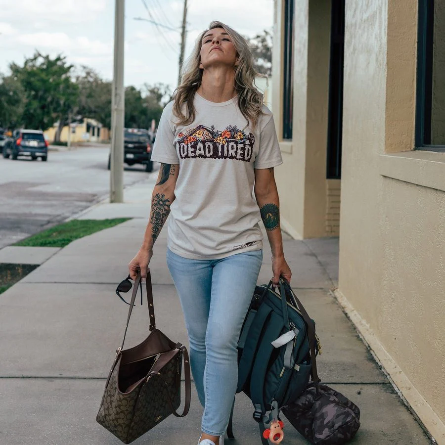 Women's Dead Tired Boyfriend Fit T-Shirt - Sand - Image 8