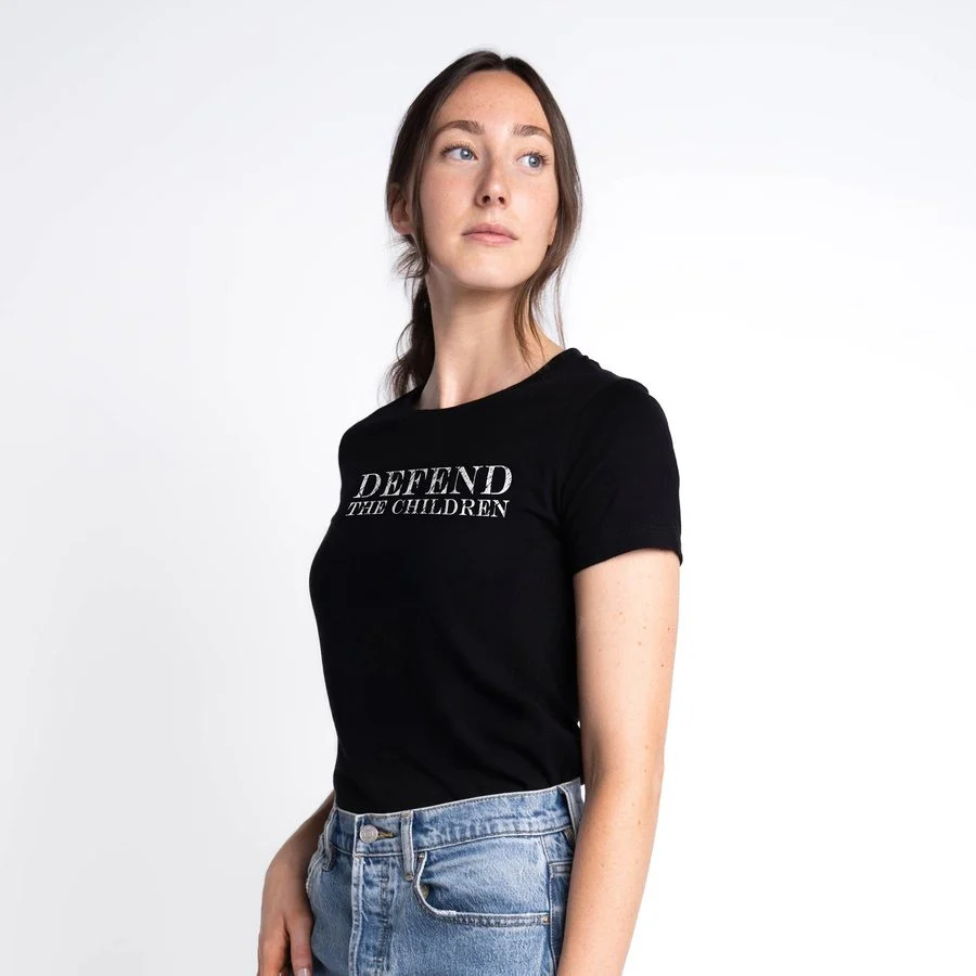 Women's Defend The Children Slim Fit T-Shirt - Black - Image 5