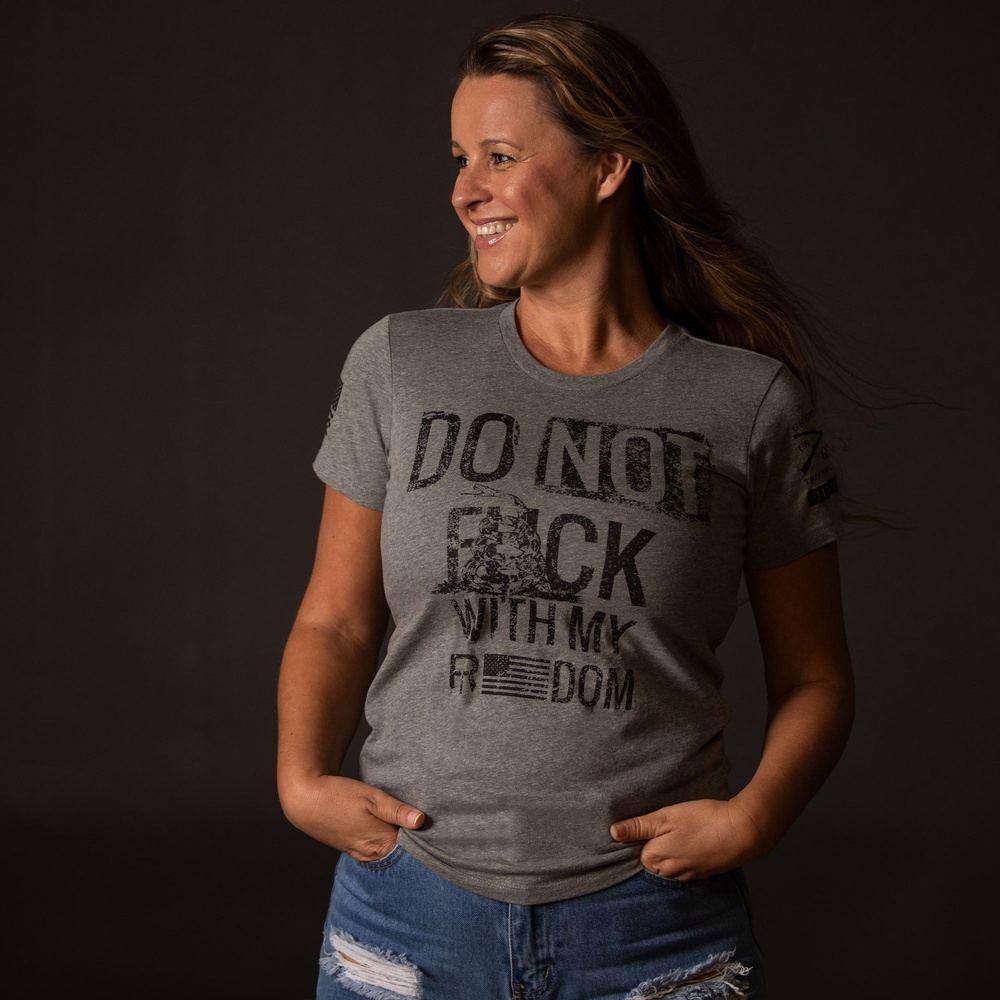 Do Not F*ck With My Freedom Ladies Slim Fit T-Shirt - Image 3