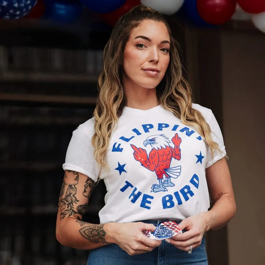 Women's Flippin' The Bird Boyfriend Fit T-Shirt - White - Image 2