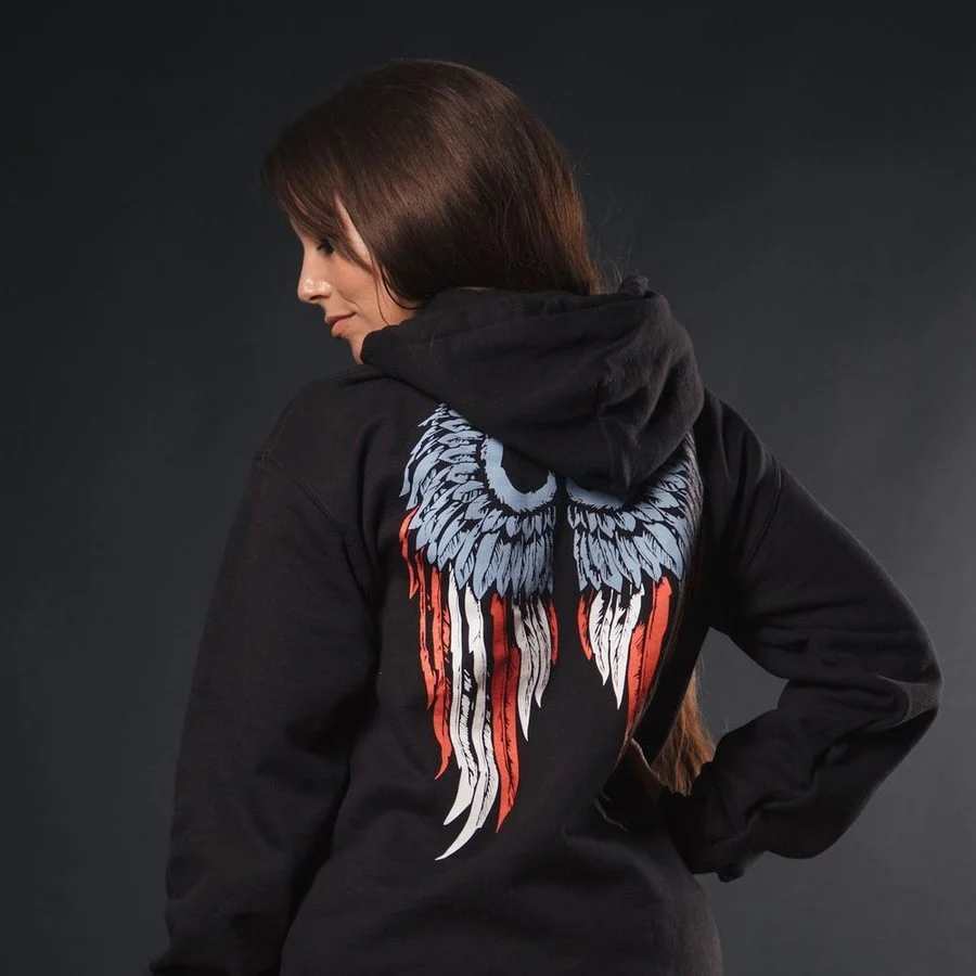 Women's Freedom Angel Hoodie - Black - Image 4