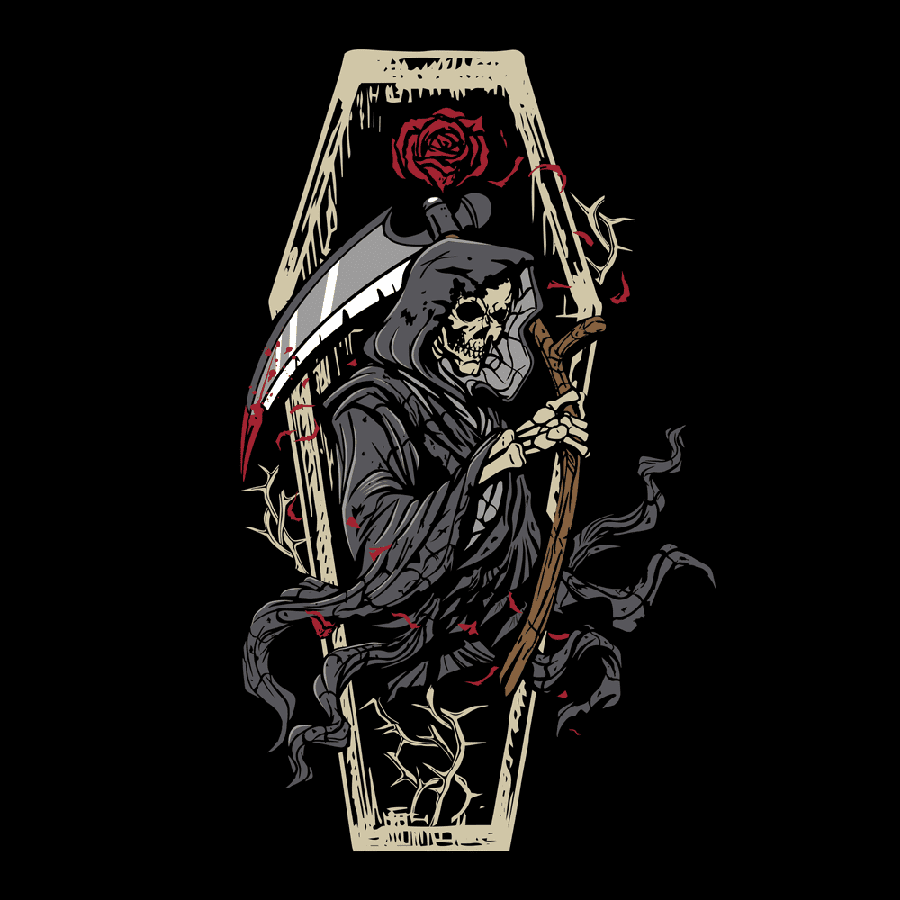 Women's Grim Reaper V-Neck - Black - Image 4