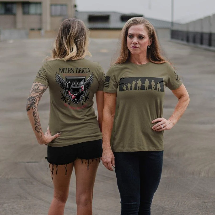 Women's Honor Outlives Slim Fit T-Shirt - Military Green - Image 6