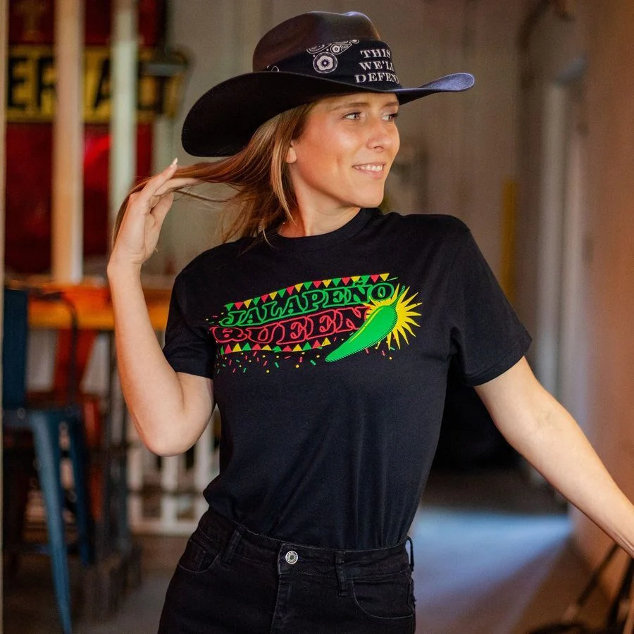 Women's Jalapeno Queen Boyfriend Fit T-Shirt - Black - Image 2