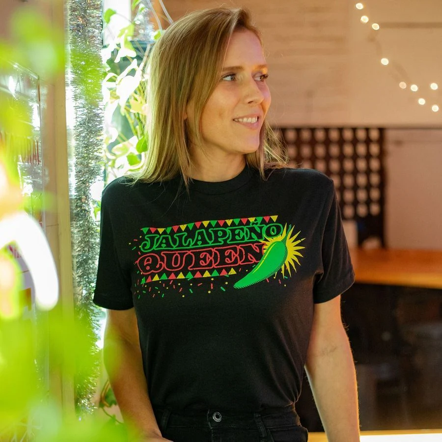 Women's Jalapeno Queen Boyfriend Fit T-Shirt - Black - Image 3