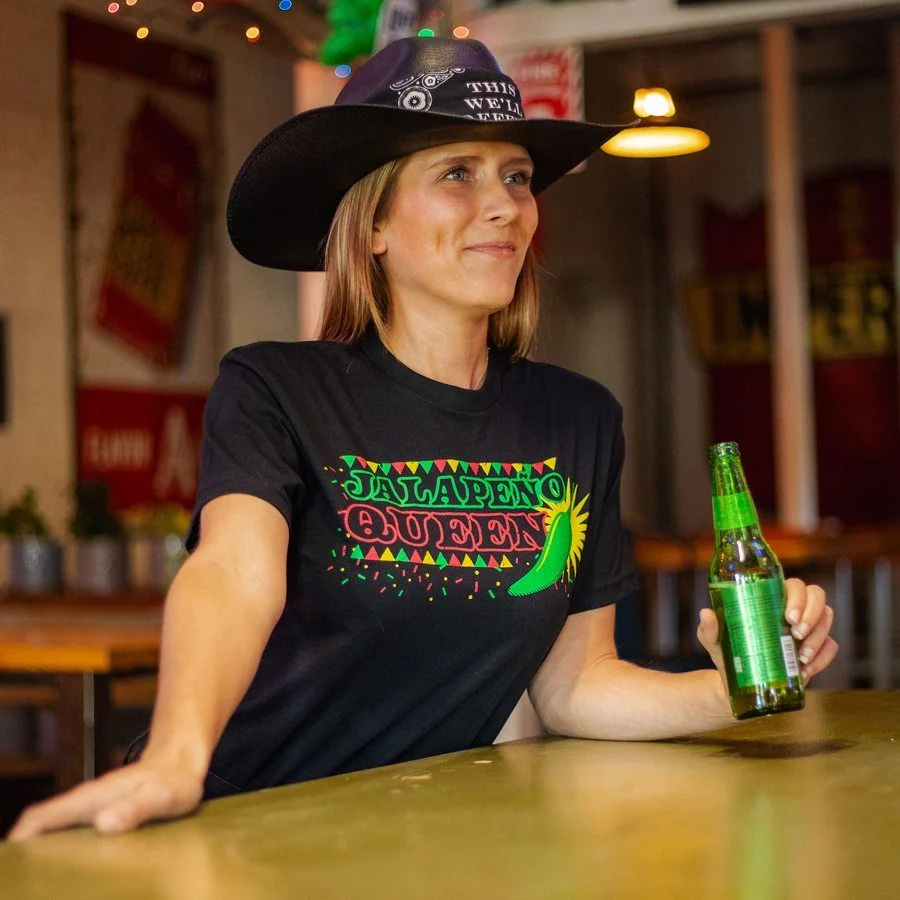 Women's Jalapeno Queen Boyfriend Fit T-Shirt - Black - Image 5