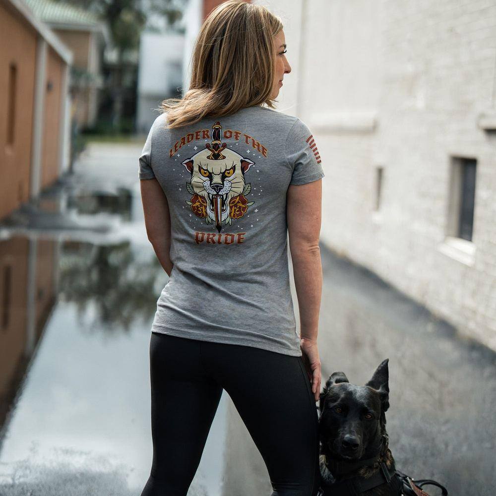 Women's Leader Of The Pride Slim Fit T-Shirt - Dark Heather Gray - Image 6