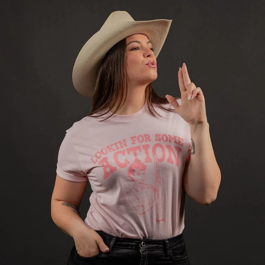 Women's Looking For Action Boyfriend Fit T-Shirt - Light Pink - Image 3
