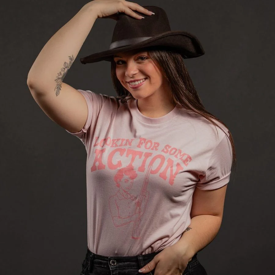 Women's Looking For Action Boyfriend Fit T-Shirt - Light Pink - Image 4