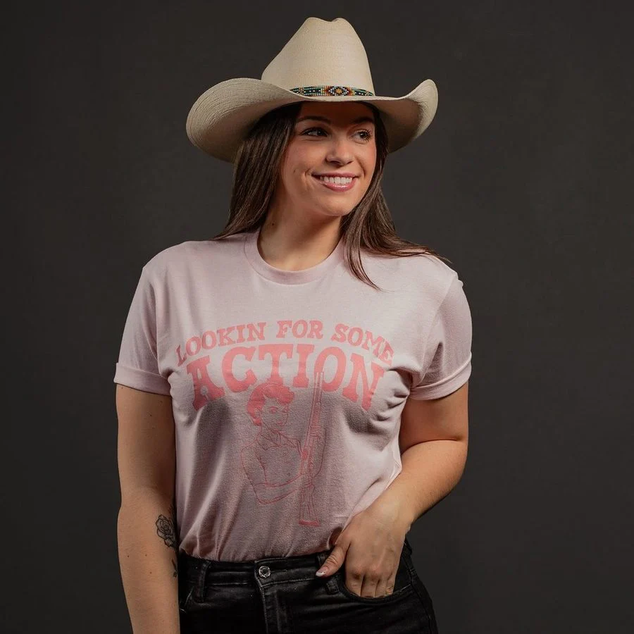 Women's Looking For Action Boyfriend Fit T-Shirt - Light Pink - Image 5