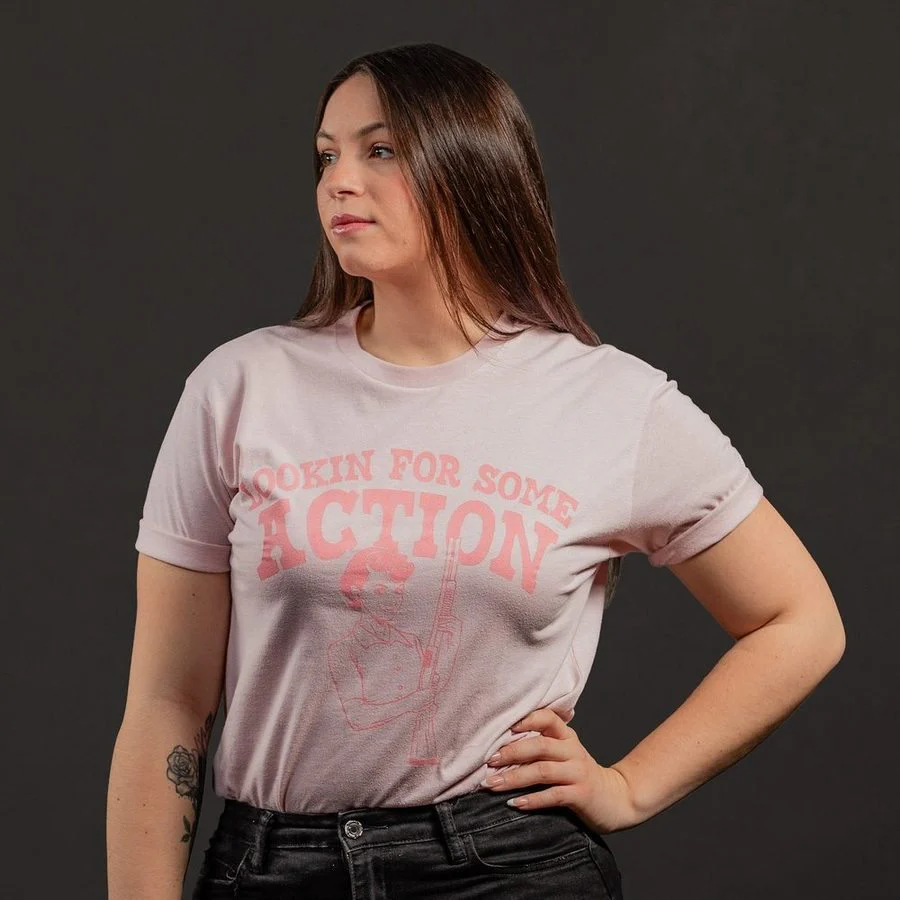 Women's Looking For Action Boyfriend Fit T-Shirt - Light Pink - Image 6