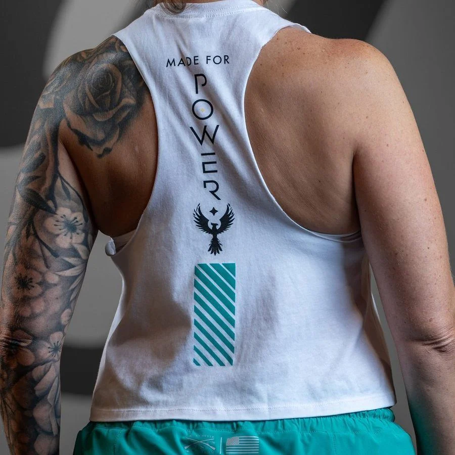 Women's Made For Power Racerback Cropped Tank - White - Image 5