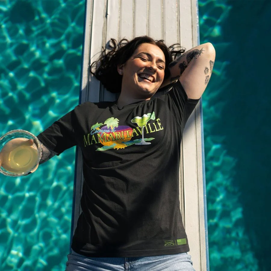 Women's Mamaritaville Boyfriend Fit T-Shirt - Black - Image 2