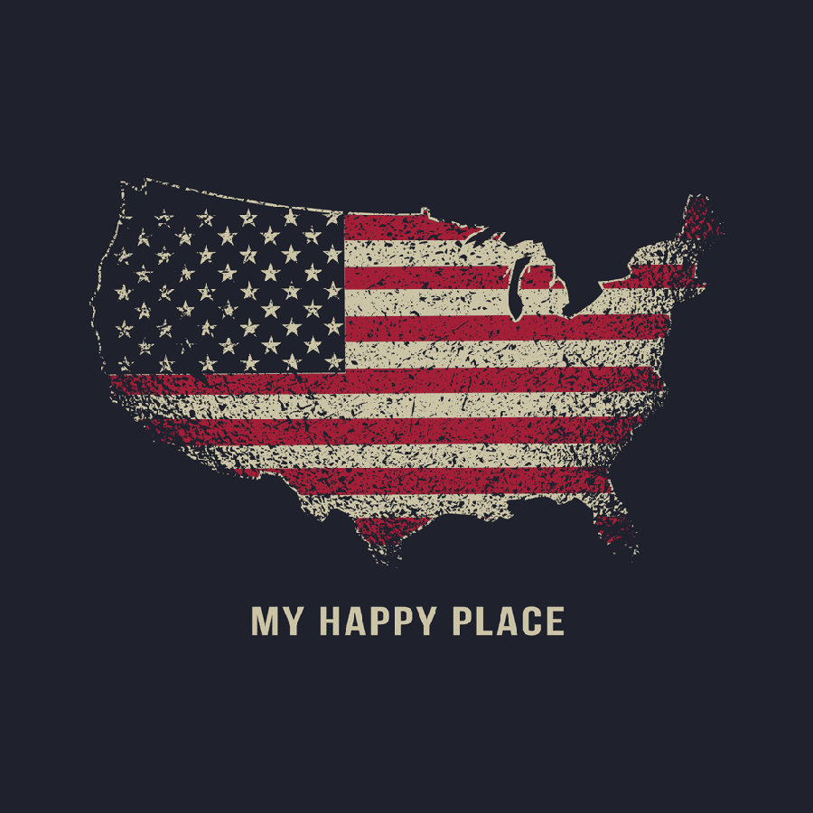 Women's My Happy Place Boyfriend Fit T-Shirt - Midnight Navy - Image 2