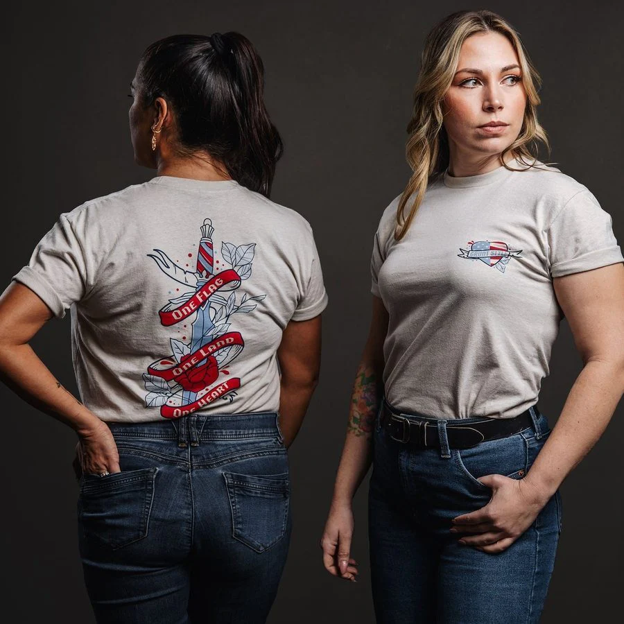 Women's One Flag Boyfriend Fit T-Shirt - Sand - Image 2