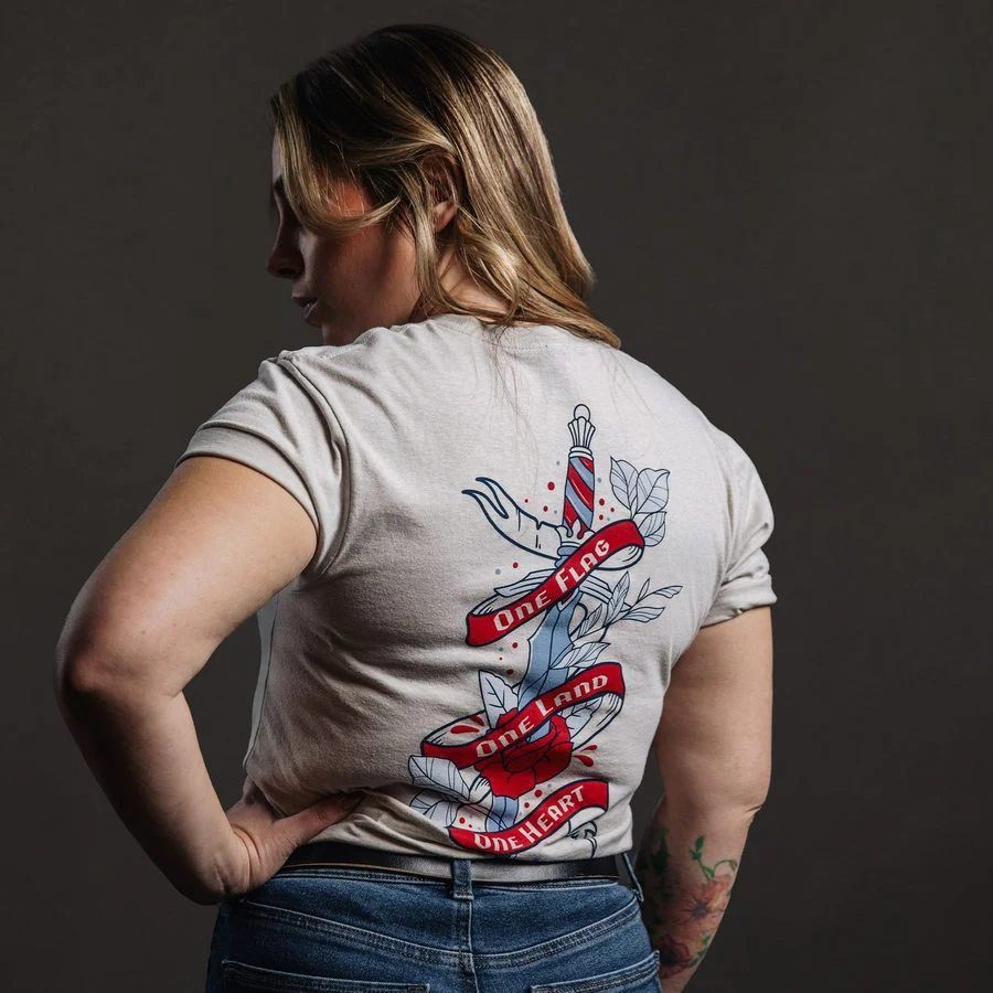 Women's One Flag Boyfriend Fit T-Shirt - Sand - Image 4