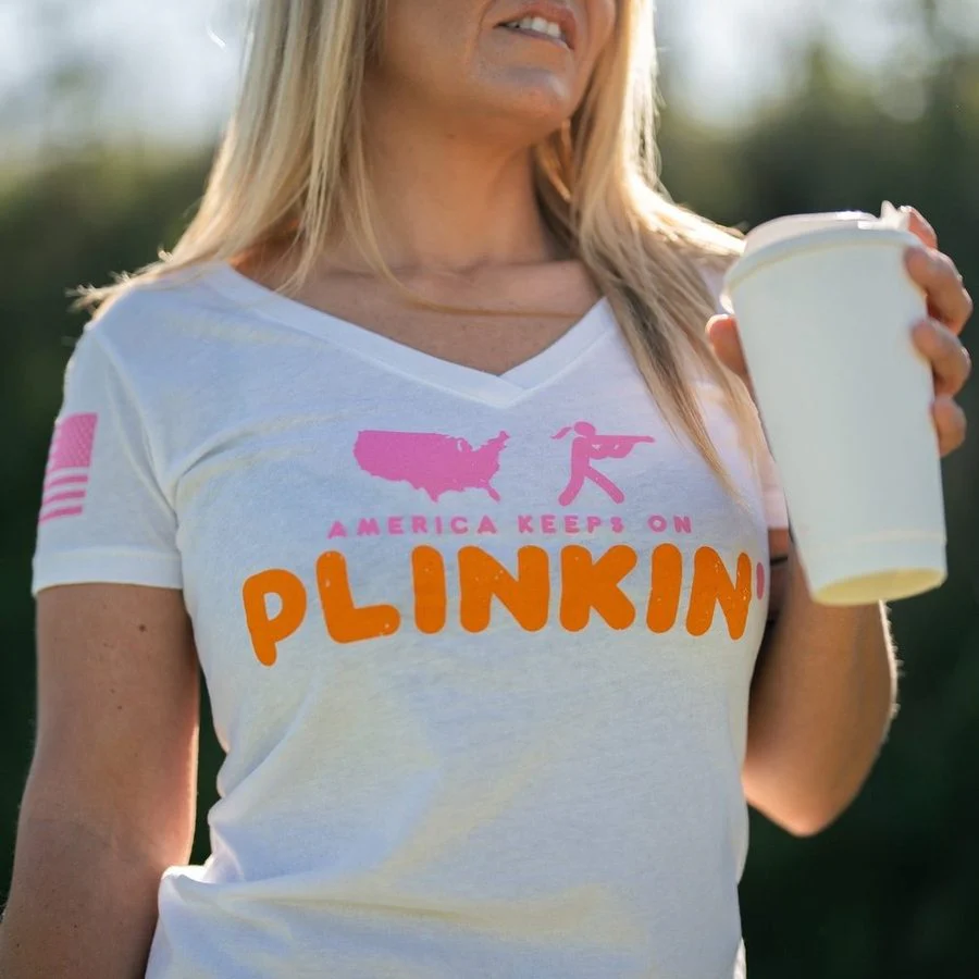 Women's Plinkin' V-Neck - White - Image 3