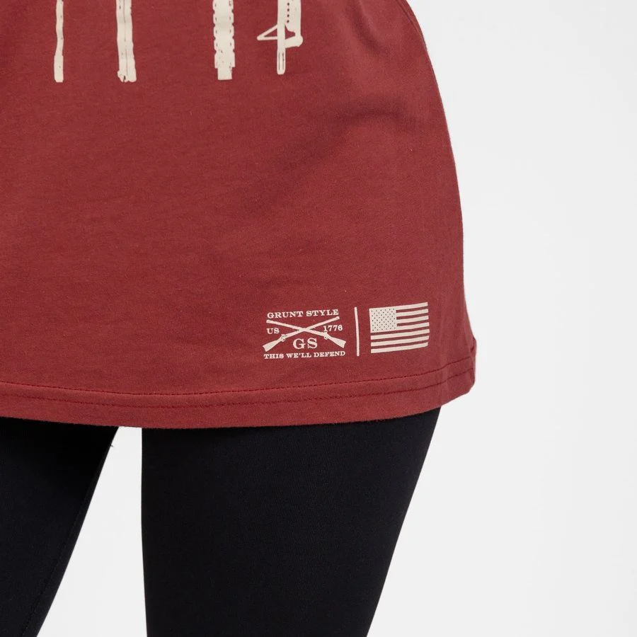 Women's Rifle Flag Boyfriend Fit T-Shirt - Red Plum - Image 8