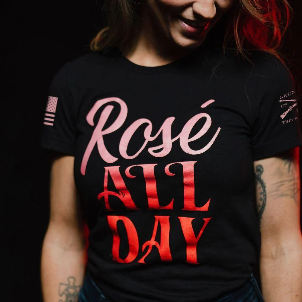 Women's Rosé All Day Slim Fit T-Shirt - Black - Image 2