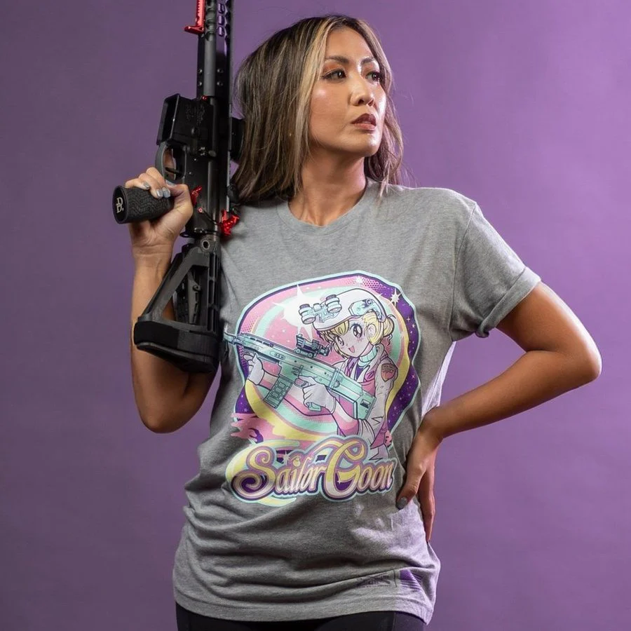 Women's Sailor Goon Boyfriend Fit T-Shirt - Dark Heather Gray - Image 3