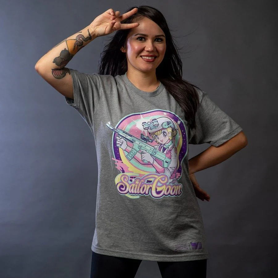 Women's Sailor Goon Boyfriend Fit T-Shirt - Dark Heather Gray - Image 5