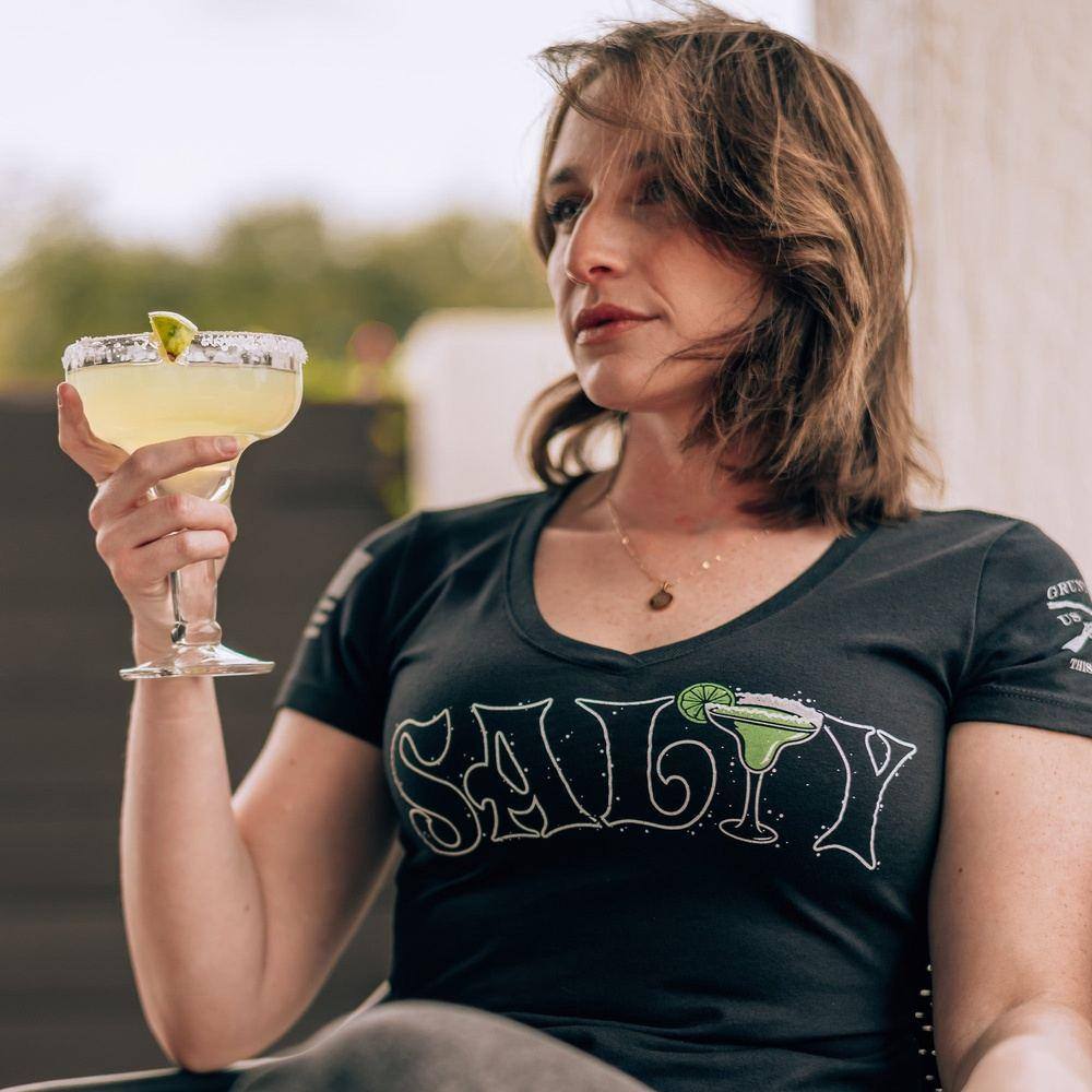 Women's Salty V-Neck - Black - Image 4
