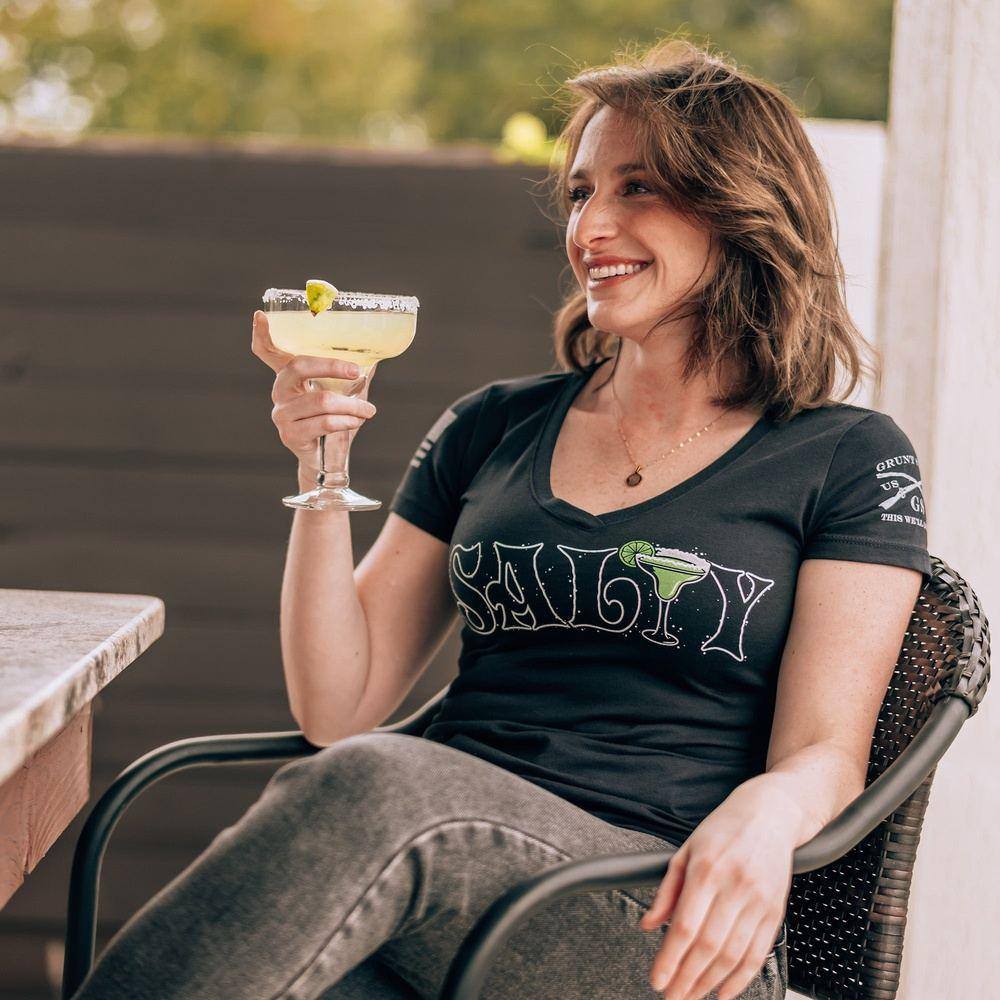 Women's Salty V-Neck - Black - Image 5