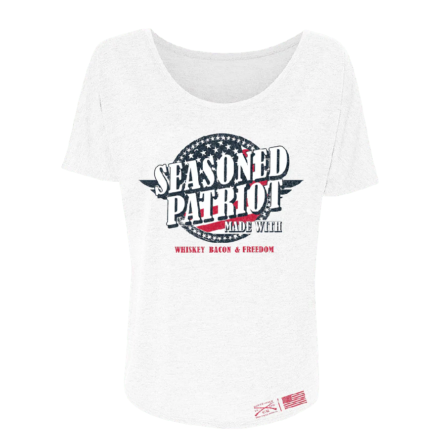 Women's Seasoned Patriot Slouchy Fit T-Shirt - White