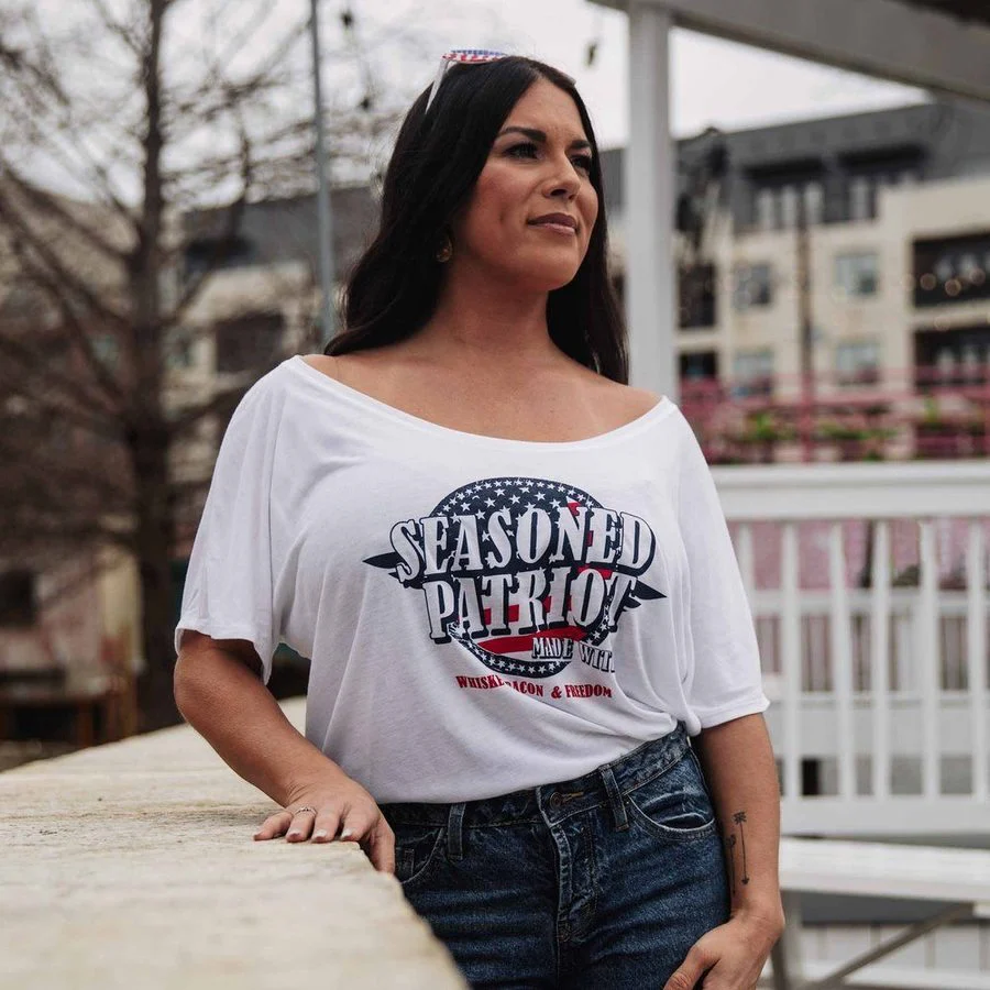 Women's Seasoned Patriot Slouchy Fit T-Shirt - White - Image 4
