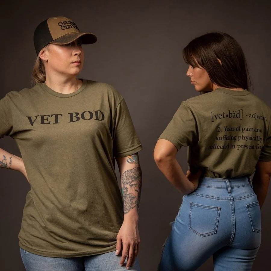 Women's Vet Bod Boyfriend Fit T-Shirt - Military Green - Image 3