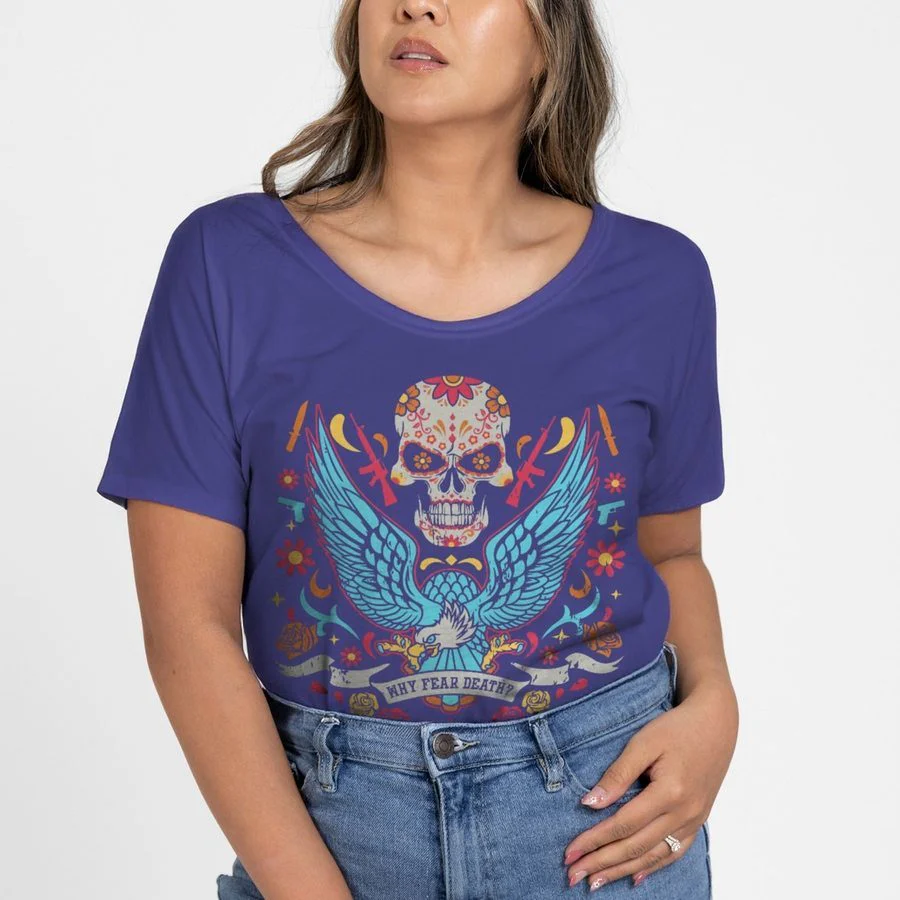 Women's Why Fear Death Slouchy Fit T-Shirt - Future Dusk - Image 5