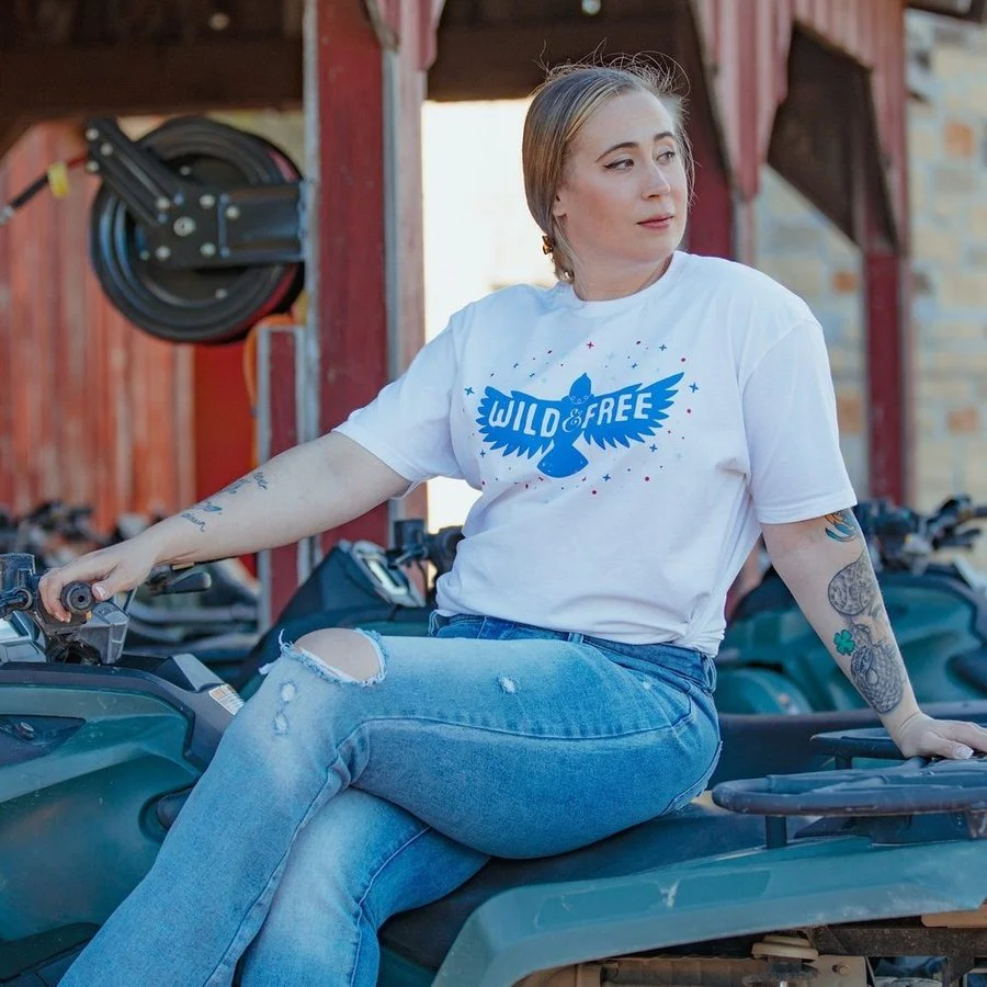 Women's Wild & Free Boyfriend Fit T-Shirt - White - Image 3