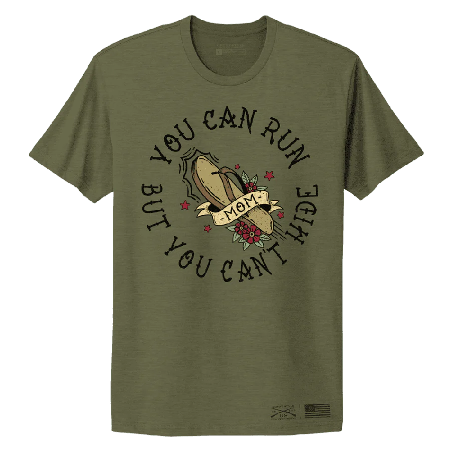 Women's You Can Run Boyfriend Fit T-Shirt - Military Green