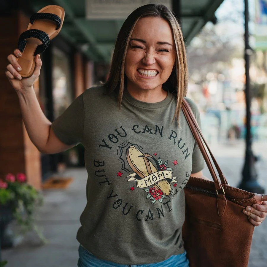 Women's You Can Run Boyfriend Fit T-Shirt - Military Green - Image 2