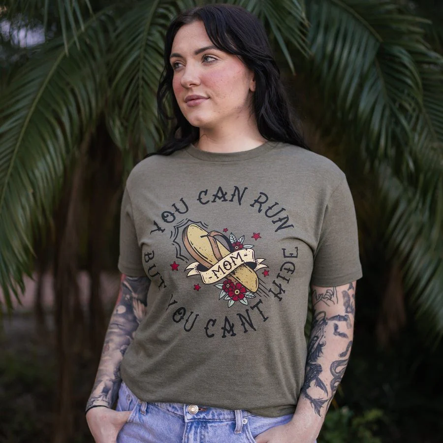 Women's You Can Run Boyfriend Fit T-Shirt - Military Green - Image 4