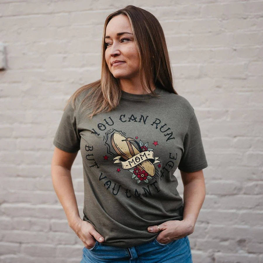 Women's You Can Run Boyfriend Fit T-Shirt - Military Green - Image 6